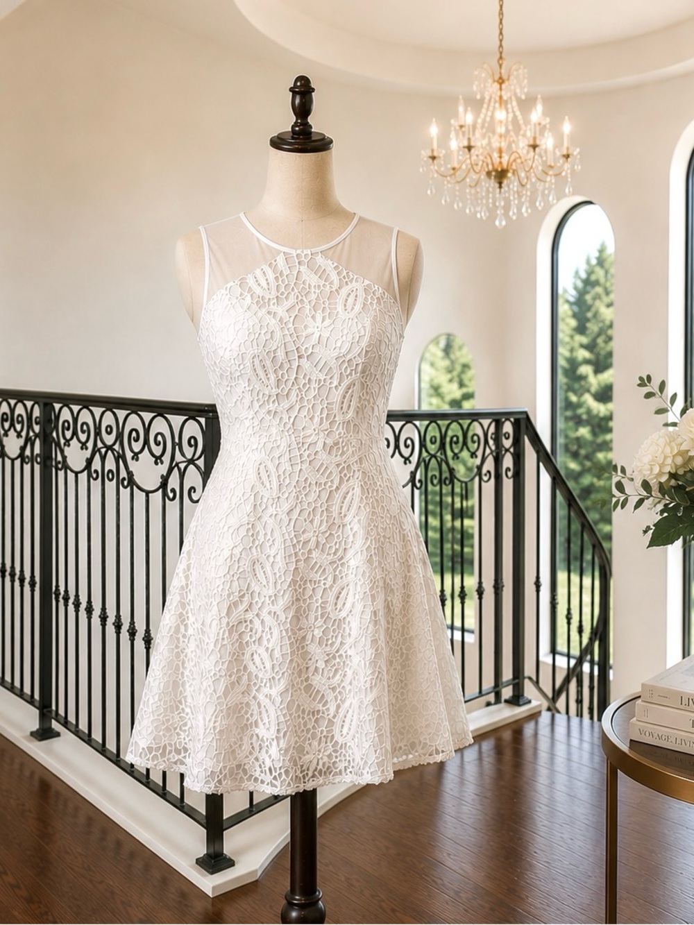 Sandro White Lace Mini Dress